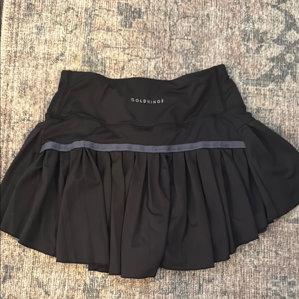 Goldhinge Black Pleated Tennis Skirt